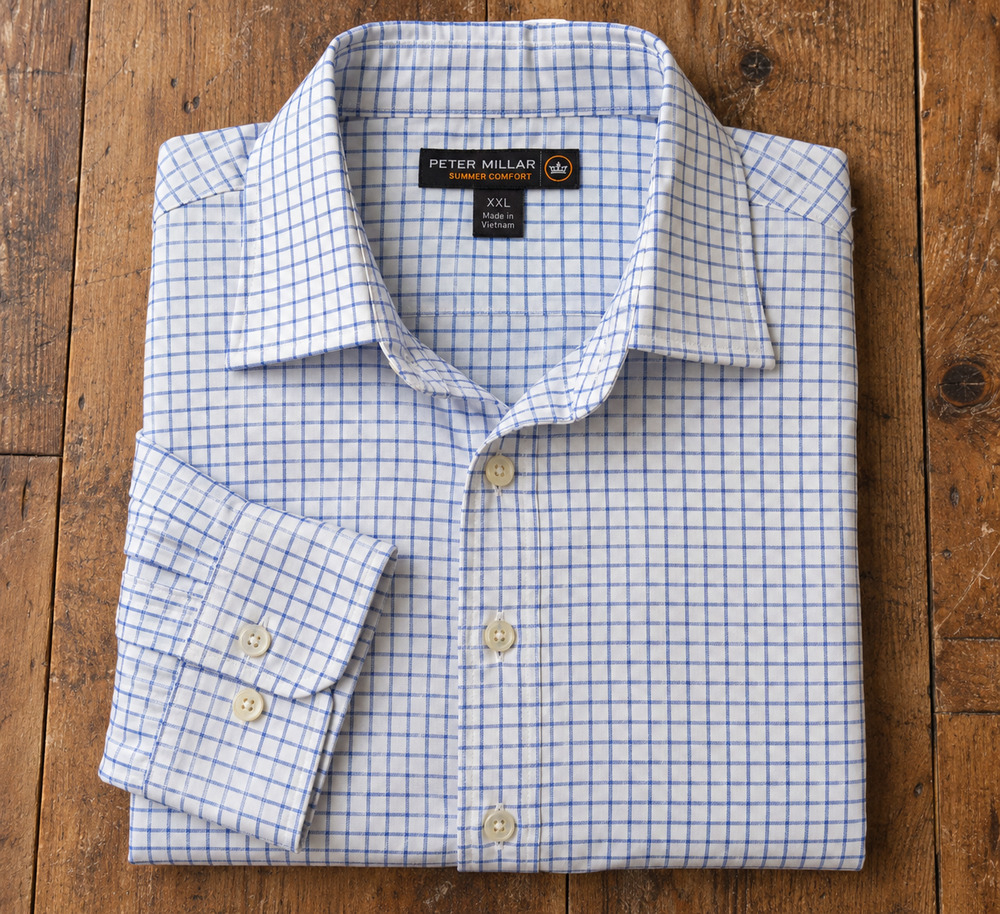 Peter Millar Summer Comfort Crown Sport Captain Check Shirt Men's 2XL NWOT